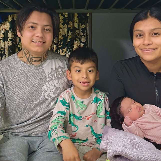 Perla gave birth to her daughter while at the Mission.